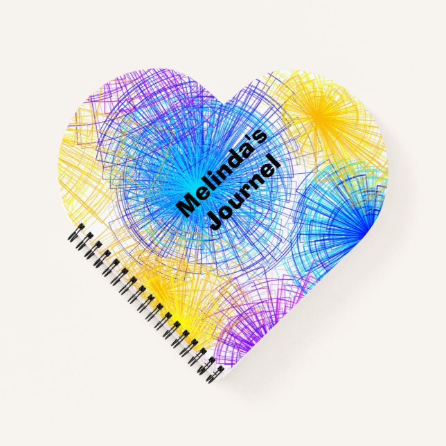 Colourful Spiral Circles Heart Notebooks (Front)