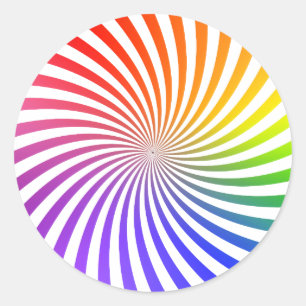 Colourful Spiral Design: Classic Round Sticker