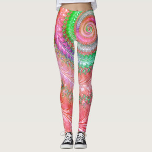Colourful Spiral Fractal Leggings