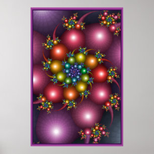 Colourful Spiral Fractal Poster