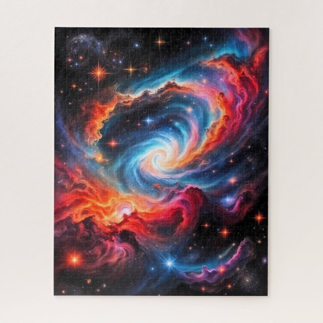 Colourful Spiral Galaxy Nebula Space Jigsaw Puzzle (Vertical)
