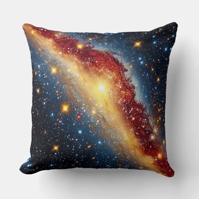 Colourful Spiral Galaxy with Bright Stars Cushion (Front)