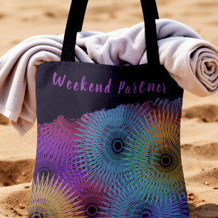 Colourful Spiral Geometric Tote Bag