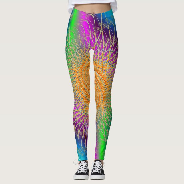 Colourful Spiral Pattern Leggings (Front)