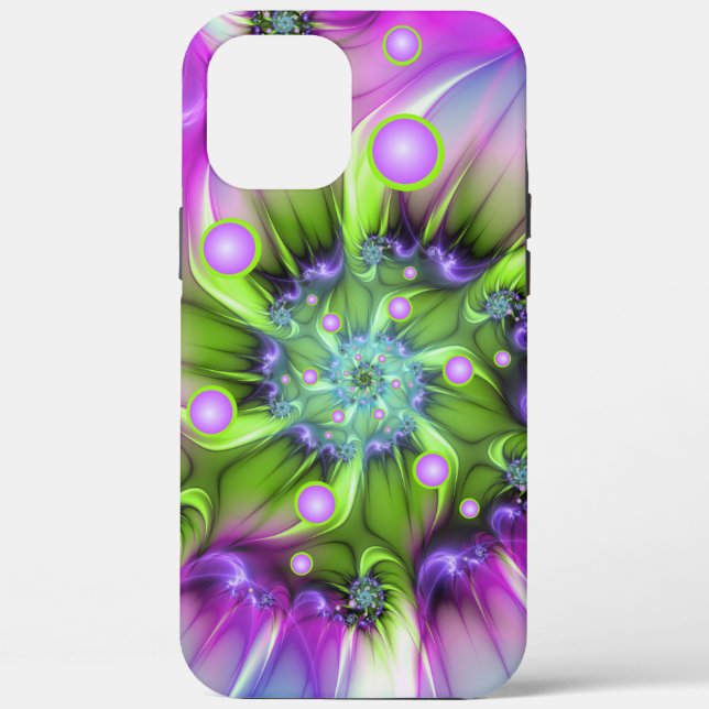 Colourful Spiral Round Shapes Abstract Fractal Art Case-Mate iPhone Case (Back)