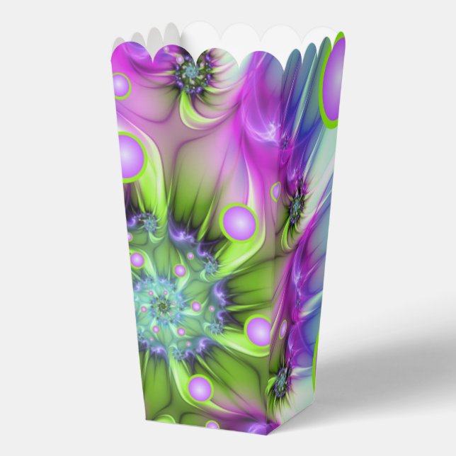 Colourful Spiral Round Shapes Abstract Fractal Art Favour Box (Front)