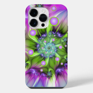 Colourful Spiral Round Shapes Abstract Fractal Art iPhone 14 Pro Max Case