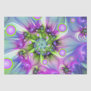 Colourful Spiral Round Shapes Abstract Fractal Art Tissue Paper
