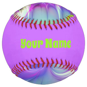 Colourful Spiral Round Shapes Abstract Fractal Nam Softball
