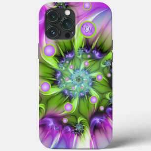 Colourful Spiral Round Shapes Fractal Art Initials iPhone 13 Pro Max Case