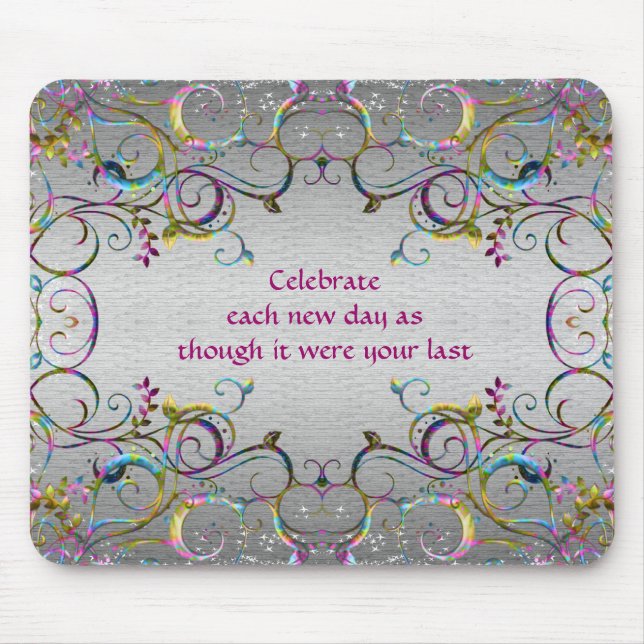 Colourful Spiral Swirl Patterns - Celebration Mouse Pad (Front)