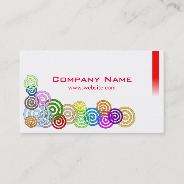 Colourful Spirals Business Card (Front)