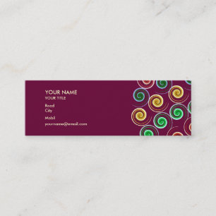 Colourful Spirals   Stylish Mini Business Card