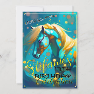Colourful Spirit Pony 27 Birthday Invitation