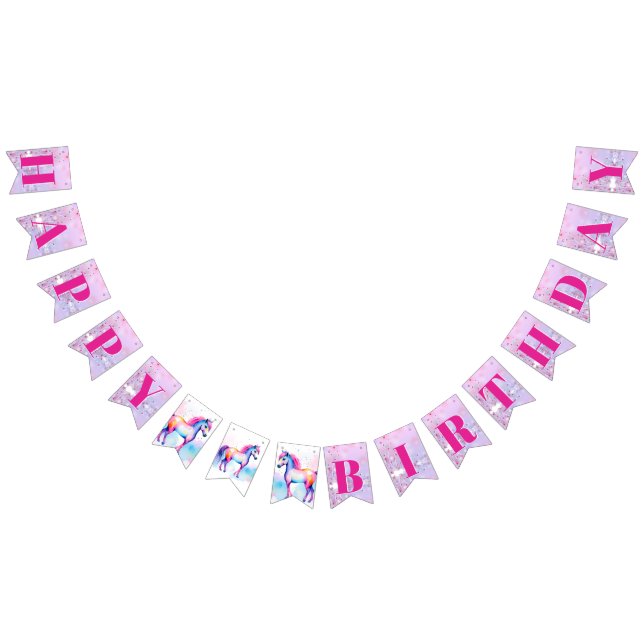 Colourful Spirit Pony 2 Happy Birthday Bubbles Bunting (All)