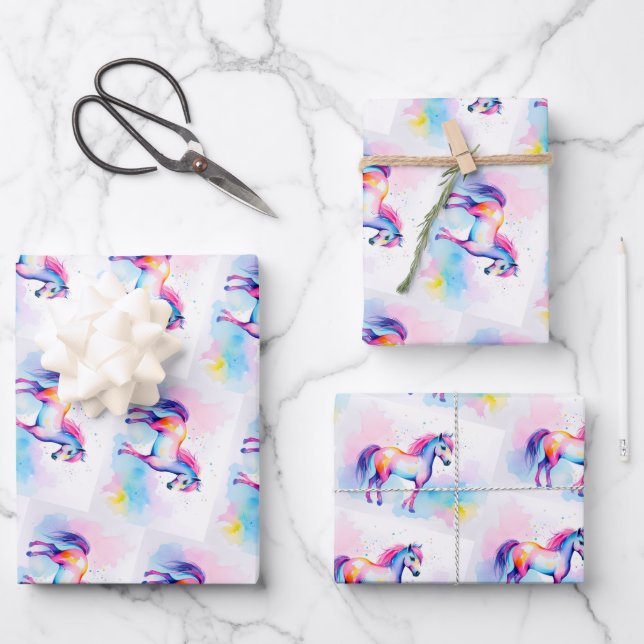 Colourful Spirit Pony 2 Wrapping Paper Sheets (Front)
