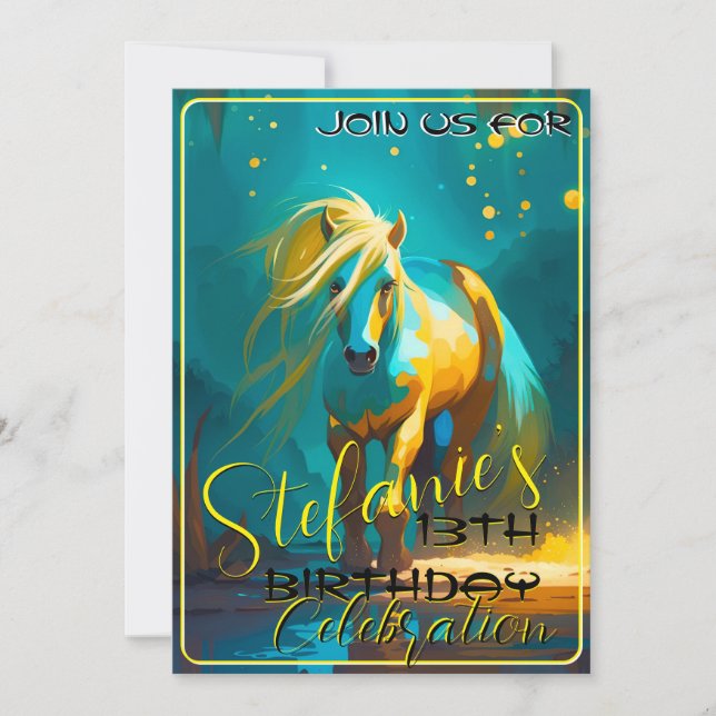 Colourful Spirit Pony 40  Birthday Invitation (Front)
