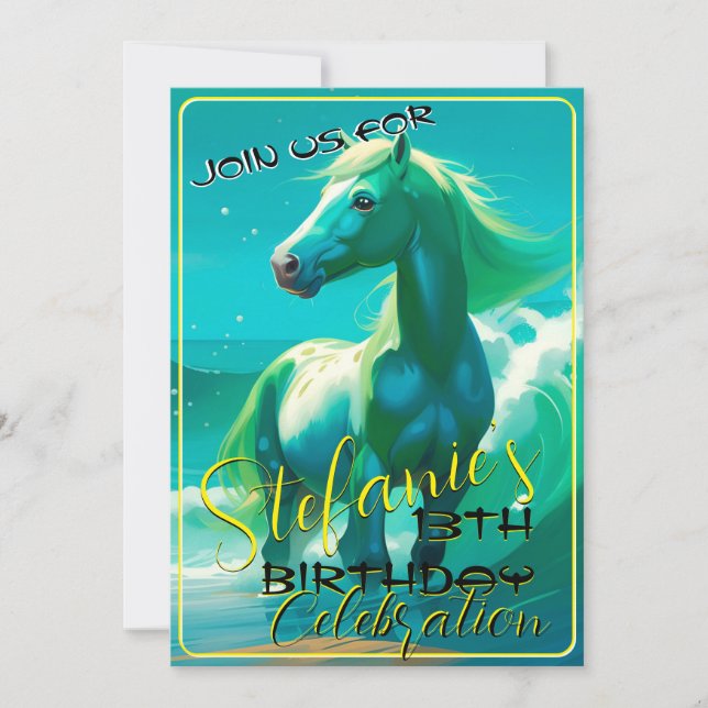Colourful Spirit Pony 43 Birthday Invitation (Front)