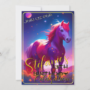 Colourful Spirit Pony 46 Birthday Invitation