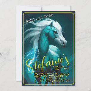 Colourful Spirit Pony 53 Birthday Invitation