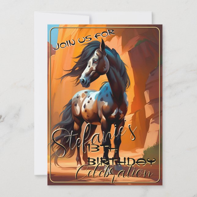 Colourful Spirit Pony 65 Birthday Invitation (Front)