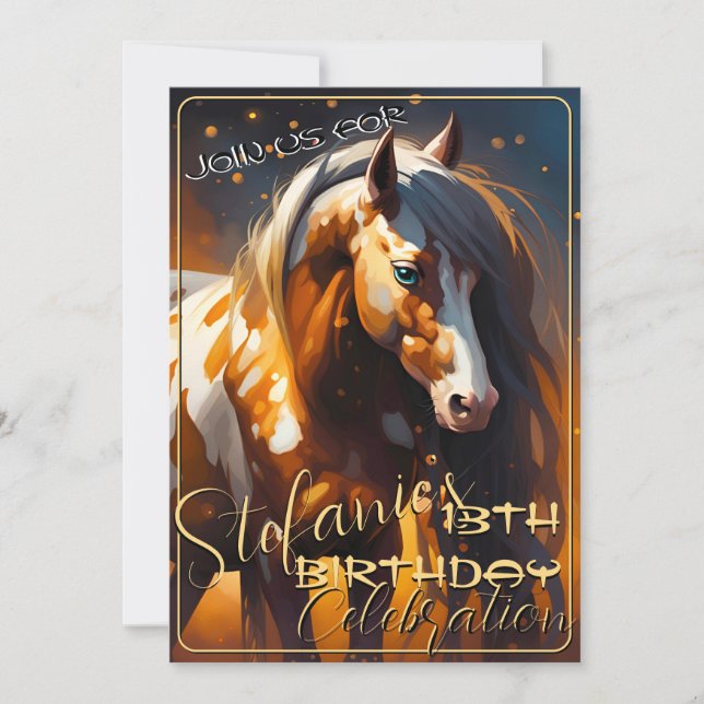 Colourful Spirit Pony 70 Birthday Invitation (Front)