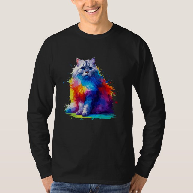 Colourful Splash Art Burmilla Burmillas T-Shirt (Front)