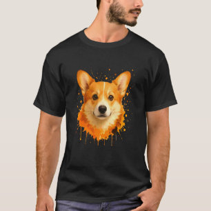 Colourful Splash Art Corgi Portrait T-Shirt