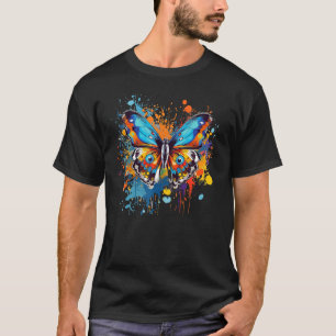 Colourful Splash Art Cute Butterfly Butterflies Lo T-Shirt