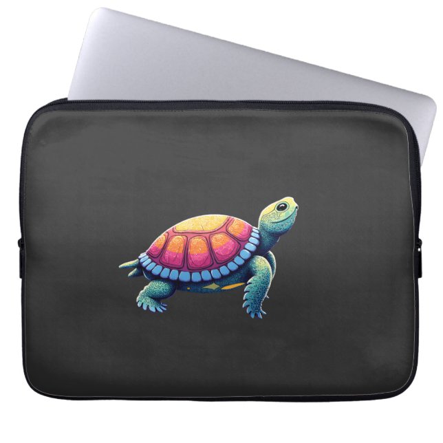 Colourful Splash Eastern Box Turtle (1) Laptop Sleeve (Front)