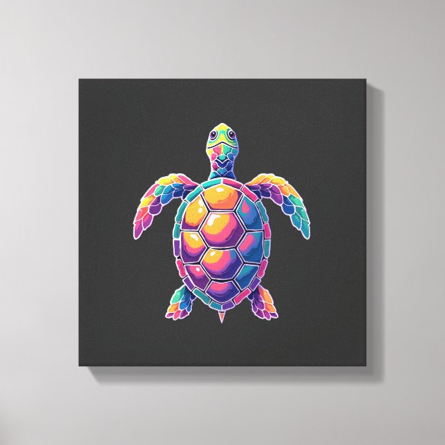 Colourful Splash Eastern Box Turtle (2) Canvas Print (Front)