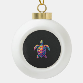 Colourful Splash Eastern Box Turtle (2) Ceramic Ball Christmas Ornament