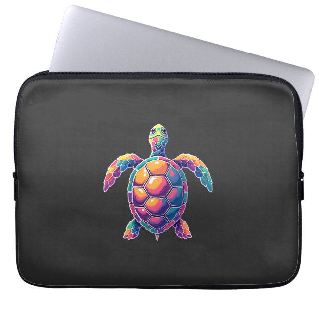 Colourful Splash Eastern Box Turtle (2) Laptop Sleeve (Front)