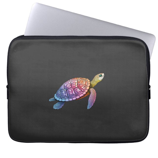 Colourful Splash Eastern Box Turtle (3) Laptop Sleeve (Front)