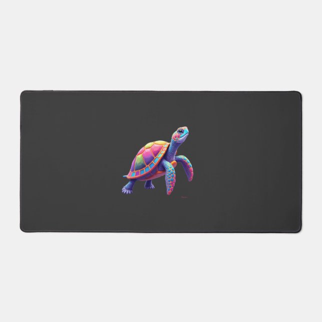 Colourful Splash Eastern Box Turtle (4) Desk Mat (Front)