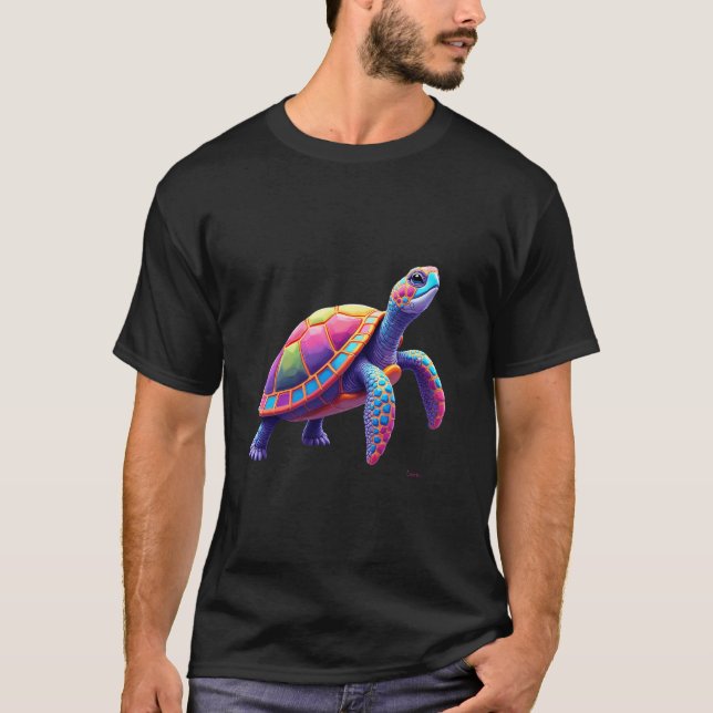 Colourful Splash Eastern Box Turtle (4) T-Shirt (Front)