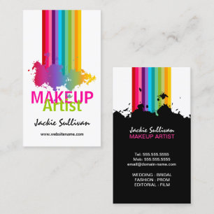 Colourful Splash Makeup Artist Business Card