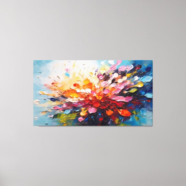Colourful splash painting canvas print (Front)