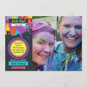 Colourful Splash Photo Holi Festival Invitation