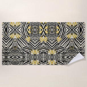 Colourful Splashes and Dynamic Lines Beach Towel