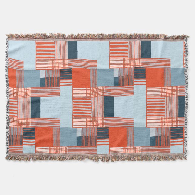 Colourful Splashes and Dynamic Lines Throw Blanket (Front)