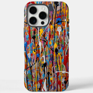 Colourful splashing pattern iPhone 16 pro max case