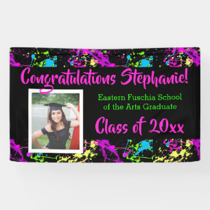 Colourful Splatter Art Photo Graduation Banner Sig