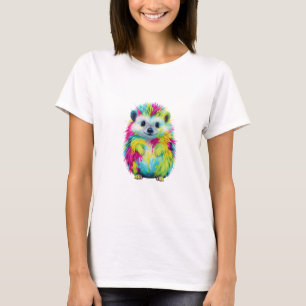 Colourful Splatter Paint Hedgehog Illustration Wom T-Shirt