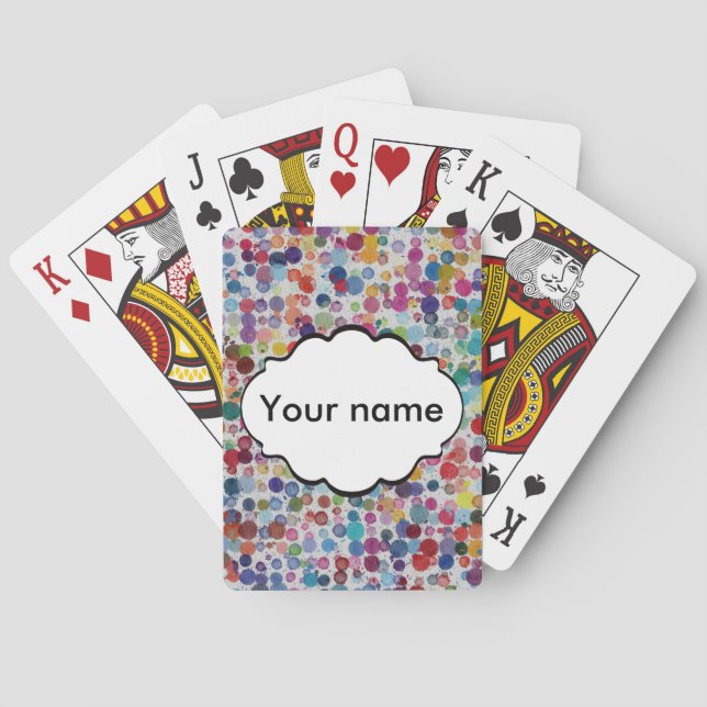 Colourful splatters abstract design playing cards (Back)