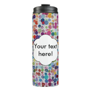 Colourful splatters abstract design thermal tumbler