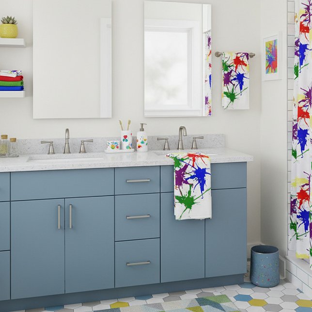 Colourful splatters bath towel set (Creator Uploaded)