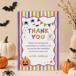 Colourful Spooky Halloween Birthday Thank You Card