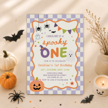 Colourful Spooky One Halloween Ghost 1st Birthday