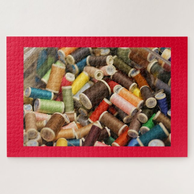 Colourful Spools of Sewing Thread Jigsaw Puzzle (Horizontal)